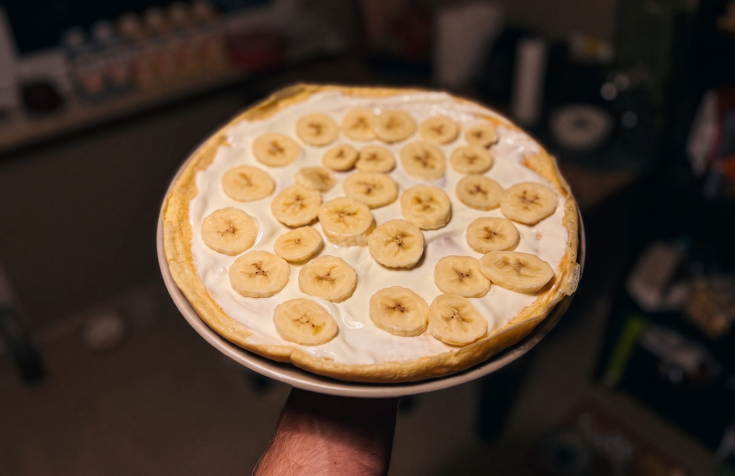 Omlet ze skyrem i bananem